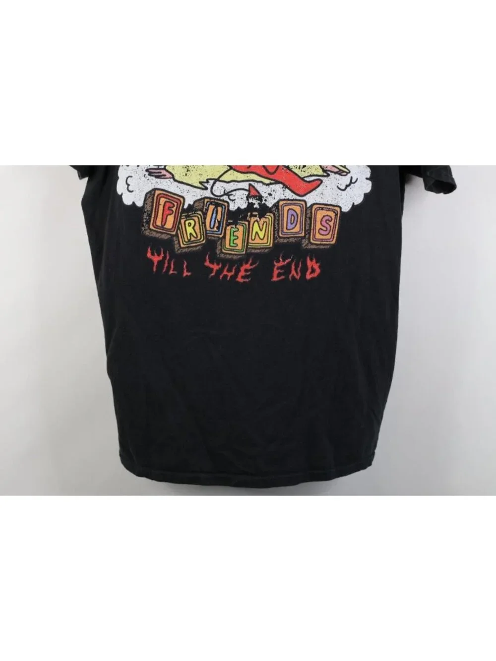 Vintage Y2K Streetwear Mens XL Faded God Devil Friends Till The End T-Shirt